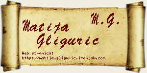 Matija Gligurić vizit kartica